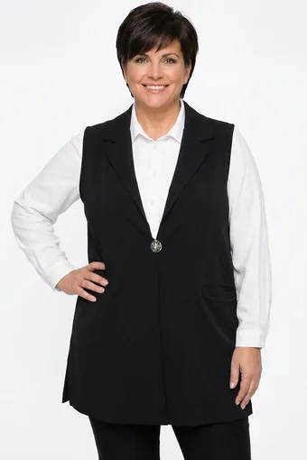 Brūna veste ar kabatām