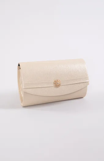 Rozā pērļu clutch soma ar dekorāciju