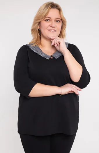 Melna spīdīga blūze