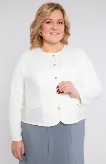 Gaiši tumši zila jaka ar kabatām