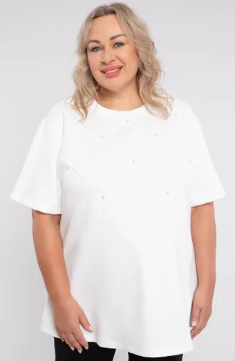 Melna tunika balti ģeometriski raksti