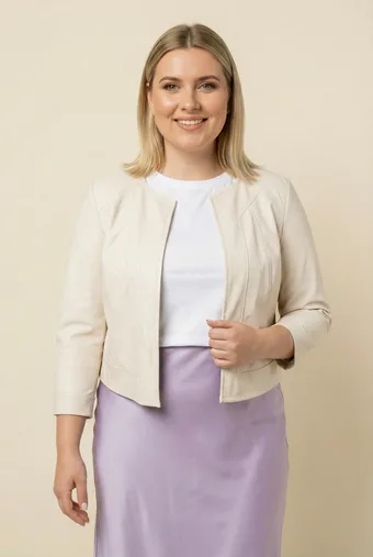Krēmkrāsas eko ādas žakete